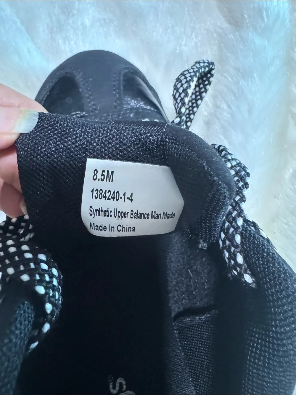 Women's Black and White Lace-Up Sneakers with Gum Sole 8.5 M